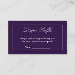 Klassieke minimalistische Paarse luieraffle Informatiekaartje