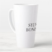 Klassieke minimalistische professionele platte naa latte mok (Linkerhoek)