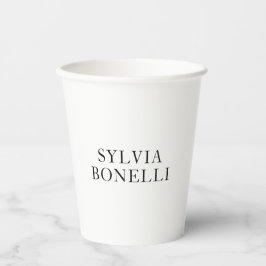 Klassieke minimalistische professionele platte naa papieren bekers