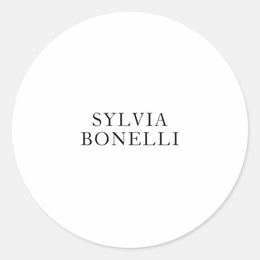 Klassieke minimalistische professionele platte naa ronde sticker (Voorkant)