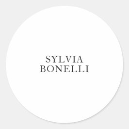 Klassieke minimalistische professionele platte naa ronde sticker