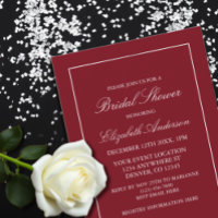 Klassieke minimalistische Red Bridal Shower-uitnod