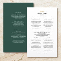 Klassieke Minimalistische Restaurantmenu Smaragdgr