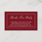 Klassieke minimalistische rode boeken voor Baby Informatiekaartje (Voorkant)