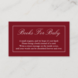 Klassieke minimalistische rode boeken voor Baby Informatiekaartje