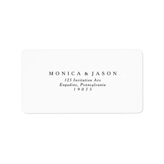 Klassieke minimalistische RSVP-Adresetiketten Etiket (Voorkant)