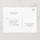 Klassieke minimalistische RSVP-Briefkaart Briefkaart (Achterkant)