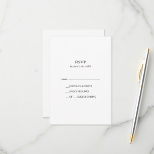Klassieke minimalistische RSVP-kaart RSVP Kaartje