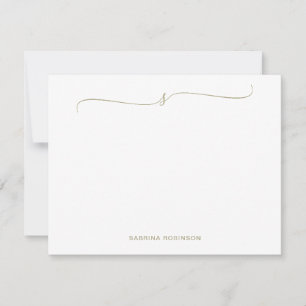Klassieke minimalistische salie groene kalligrafie notitiekaartje