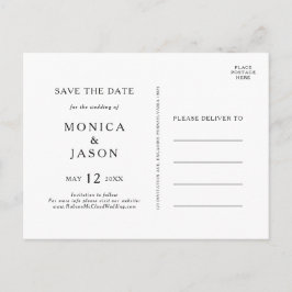 Klassieke Minimalistische Save The Date-ansichtkaa Uitnodiging Briefkaart