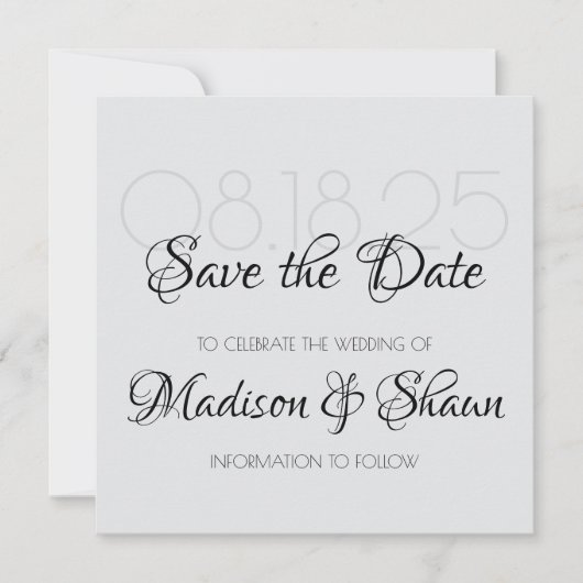 Klassieke Minimalistische Save the Date Kaarten (Voorkant)
