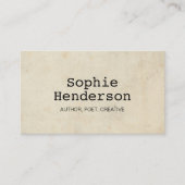 Klassieke  minimalistische schrijfmachine visitekaartje (Voorkant)