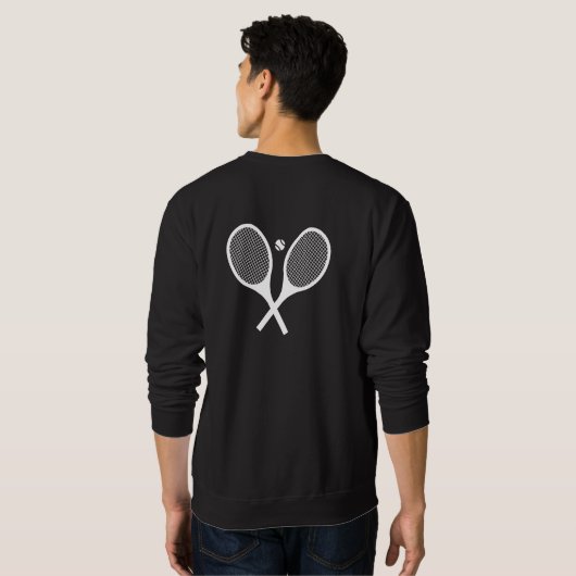 Klassieke minimalistische tennisracket zwart trui (Achterkant volledig)