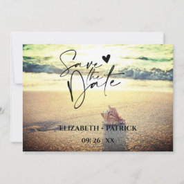 Klassieke minimalistische, tropische strand save the date