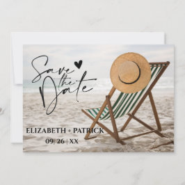 Klassieke minimalistische, tropische strand save the date