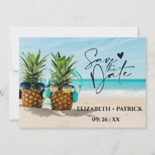 Klassieke minimalistische, tropische strand save the date