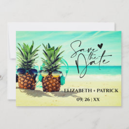 Klassieke minimalistische, tropische strand save the date