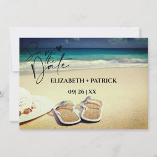 Klassieke minimalistische tropische strand save the date