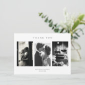 Klassieke Minimalistische Trouwfoto Dank u kaart (Staand voorkant)