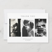 Klassieke Minimalistische Trouwfoto Dank u kaart (Voorkant)