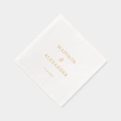 Klassieke Minimalistische Trouwgoud Folie Gestempe Folie Servetten (Rechts)