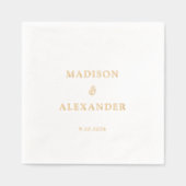 Klassieke Minimalistische Trouwgoud Folie Gestempe Folie Servetten (Voorkant)