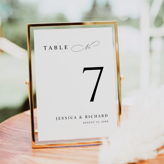 Klassieke Minimalistische Trouwtafel Nummer Kaart