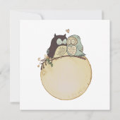 Klassieke minimalistische ,uilen in liefde  bedankkaart (Achterkant)