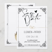 Klassieke minimalistische ,uilen in liefde bewaar kaart (Voorkant / Achterkant)