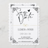 Klassieke minimalistische ,uilen in liefde bewaar  kaart (Voorkant / Achterkant)