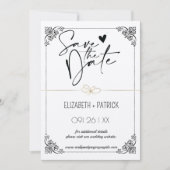 Klassieke minimalistische , uilen in liefde bewaar kaart (Voorkant)