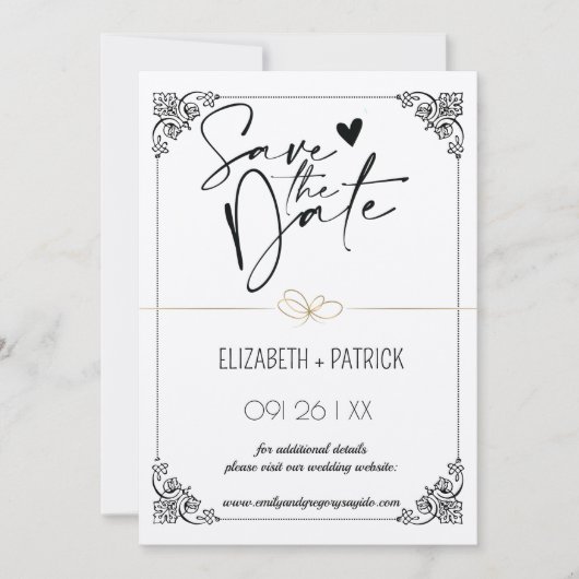 Klassieke minimalistische , uilen in liefde bewaar kaart (Voorkant)