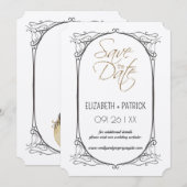 Klassieke minimalistische ,uilen in love save the  kaart (Voorkant / Achterkant)