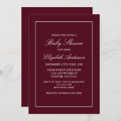 Klassieke minimalistische uitnodiging tot het Baby (Voorkant / Achterkant)