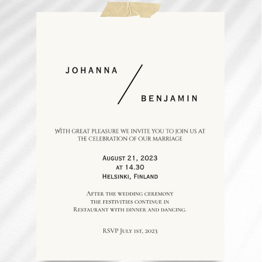 Klassieke minimalistische uitnodiging tot huwelijk