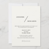 Klassieke minimalistische uitnodiging tot huwelijk (Voorkant)