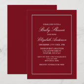 Klassieke minimalistische uitnodiging tot Rode Bab (Voorkant / Achterkant)