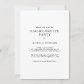 Klassieke minimalistische uitnodiging van de Bache (Voorkant)