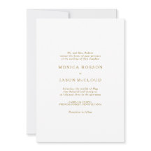 Klassieke minimalistische uitnodiging voor gouden 