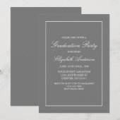 Klassieke minimalistische uitnodiging voor grijs A (Voorkant / Achterkant)