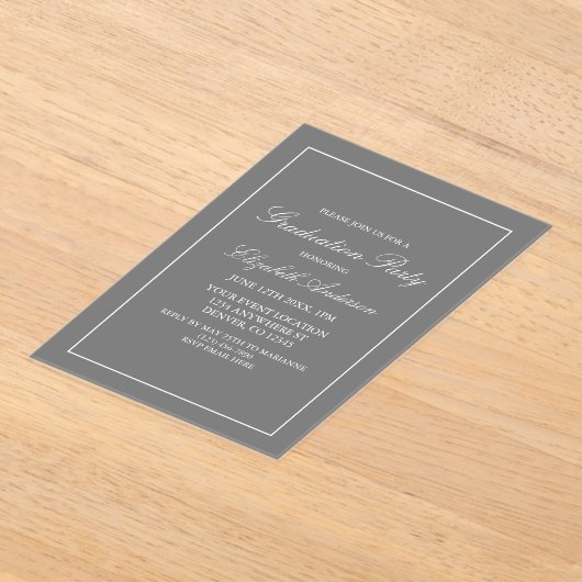 Klassieke minimalistische uitnodiging voor grijs A (Laagn)