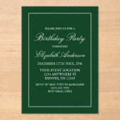 Klassieke minimalistische uitnodiging voor groene  (Voorkant)