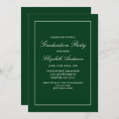 Klassieke minimalistische uitnodigingen voor groen (Voorkant / Achterkant)