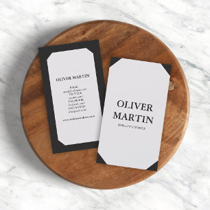 Klassieke minimalistische verticale sociale media visitekaartje