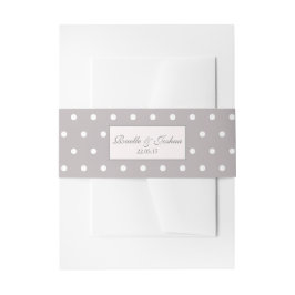 Klassieke minimalistische witte blush polka dots b uitnodigingen wikkel