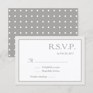 Klassieke minimalistische witte grijze stippen rsv kaart
