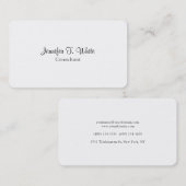 Klassieke minimalistische witte Professional Visitekaartje (Voorkant / Achterkant)