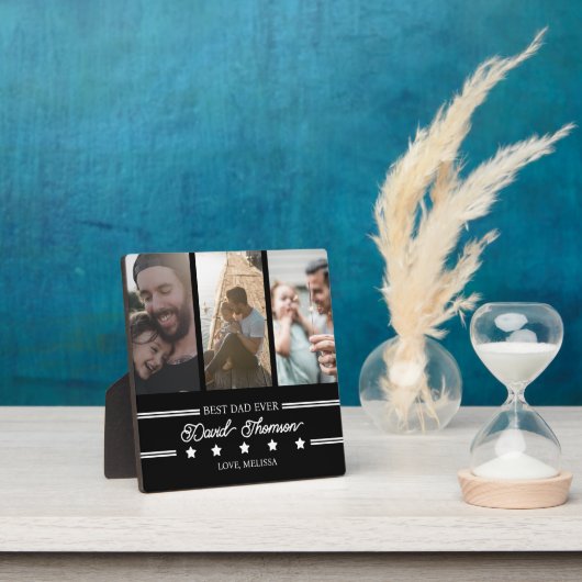 Klassieke minimalistische zwart wit beste vader oo fotoplaat (Insitu)