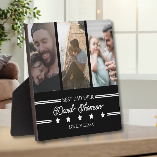 Klassieke minimalistische zwart wit beste vader oo fotoplaat