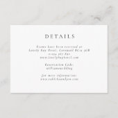 Klassieke minimalistische zwart-wit bruiloft detai informatiekaartje (Voorkant)